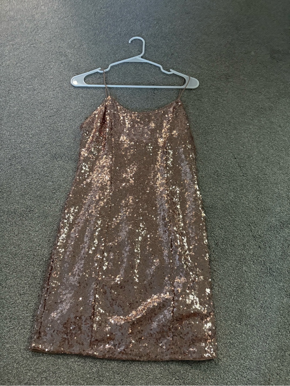 Lulu's Rose Gold Sequin Mini Slip Skirt
